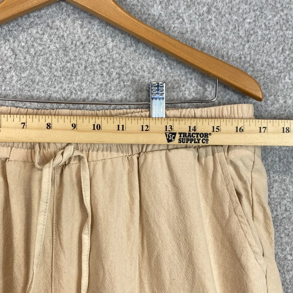 Ouku pull on pants XL drawstring elastic inseam 28” wide leg butter yellow - Picture 3 of 11